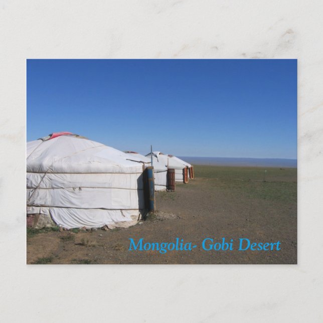 Postal Mongolia: Campo Ger del Desierto de Gobi (Anverso)