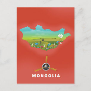 Postal Mongolia Ilustró a un poster de turismo.