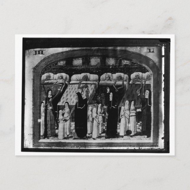 Postal Monjas cuidando a los enfermos en el Hotel Dieu (Anverso)