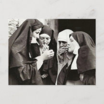 Monjas fumando fotografía vintage