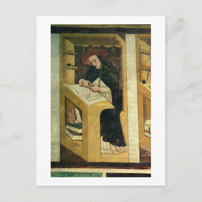 Postal Monje dominicano en su escritorio, del ciclo del ' (Anverso)