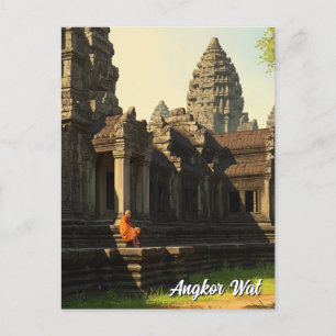 Postal Monje en Angkor Wat Cambodia