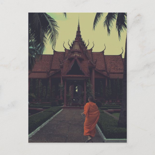 Postal Monje en el Museo (Anverso)