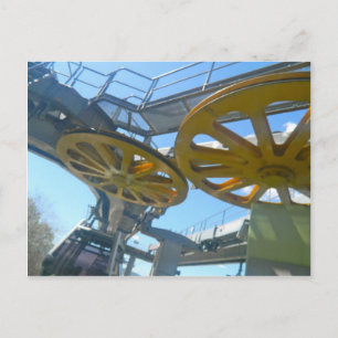 Postal Monjuic Cable Car Gears, Aerial Tramway, Barcelona