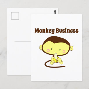 Postal Monkey Business Funny Personalizado Monkey Design