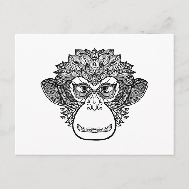 Postal Monkey Doodle Face (Anverso)