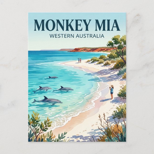Postal Monkey Mia Australia (Anverso)