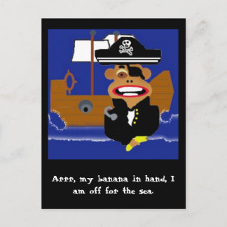 Postal monkeypirate, Arrr, mi banana en mano, me voy...