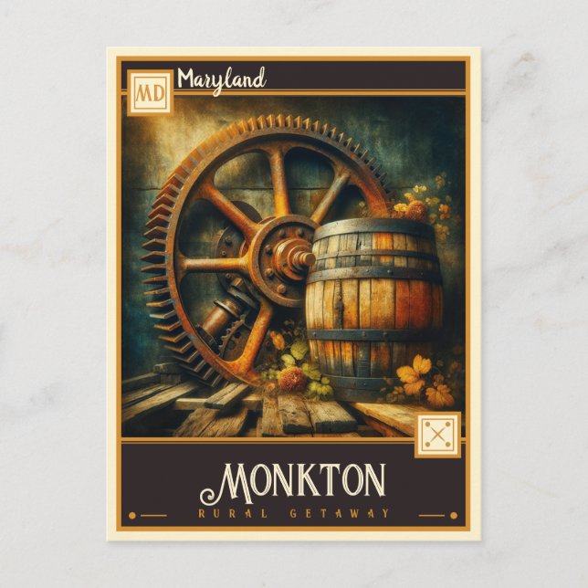 Postal Monkton, Maryland | Vintage (Anverso)