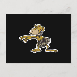 Postal mono bailarín de hula