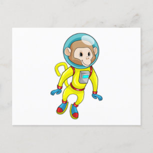 Postal Mono como astronauta