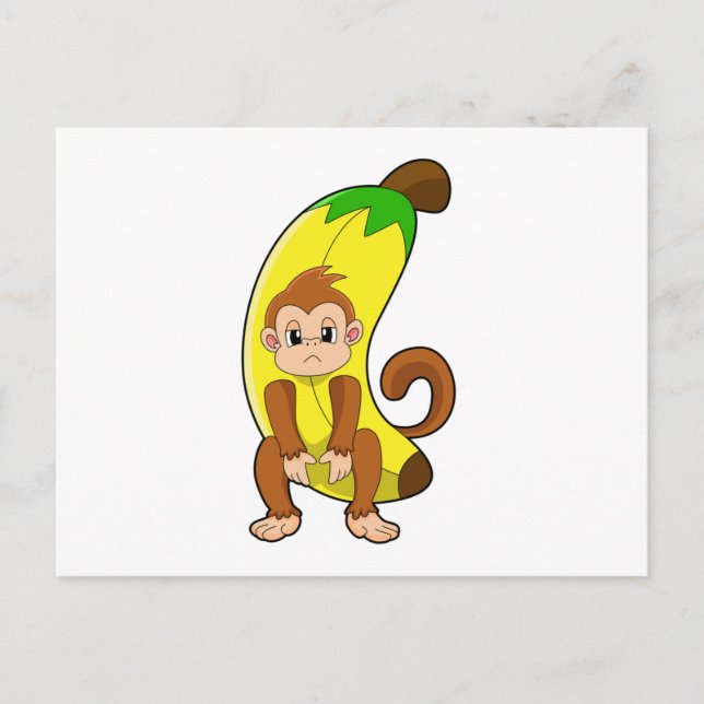 Postal Mono con banana (Anverso)