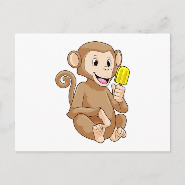 Postal Mono con Popsicle (Anverso)