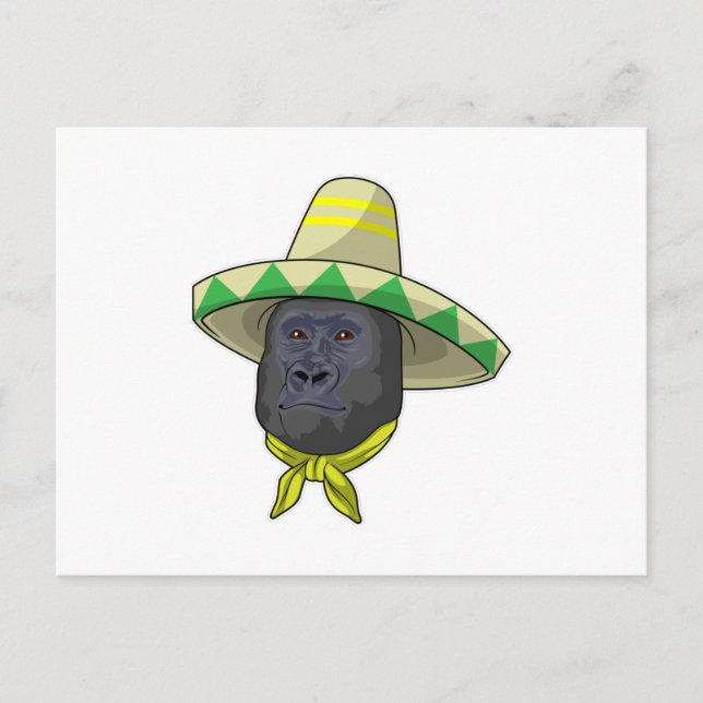 Postal Mono con sombrero de paja (Anverso)