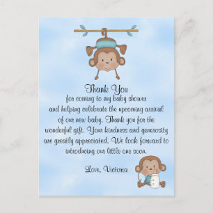 Postal Mono de Baby Boy Baby Shower