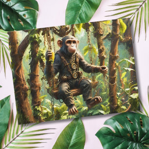 Postal Mono de la selva steampunk lindo
