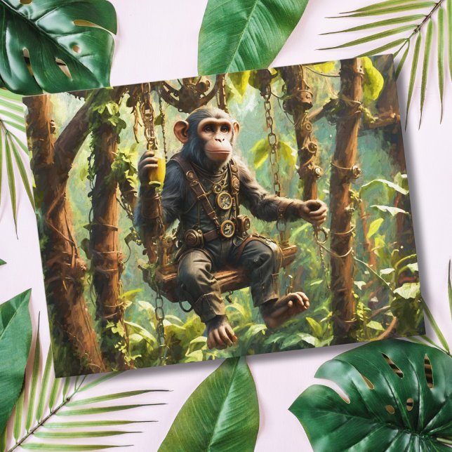 Postal Mono de la selva steampunk lindo  (Subido por el creador)