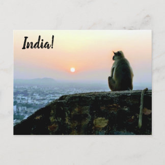 Postal Mono de Meditación Pacífica de Viajes Sunset India