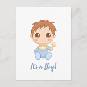 Postal Mono de Niño Azul