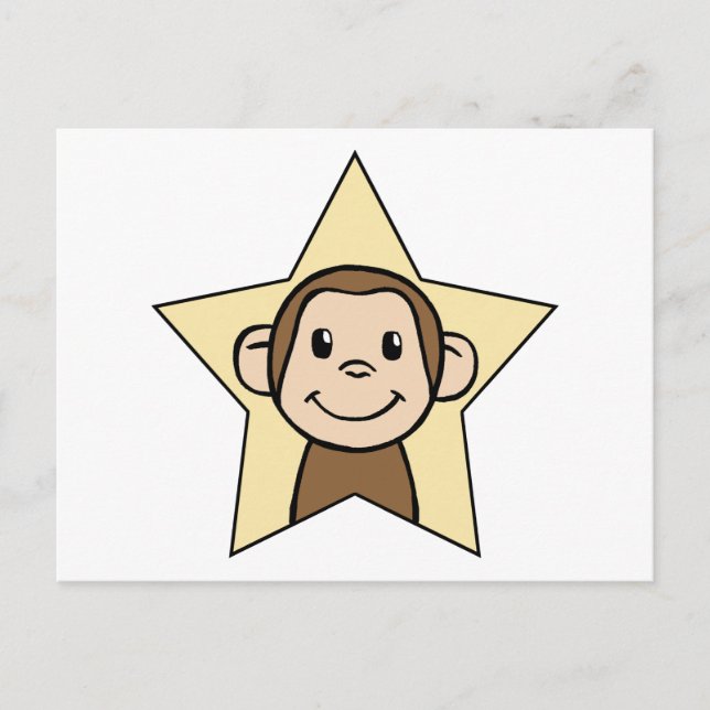 Postal Mono de pinza de Personalizado con estrella de son (Anverso)