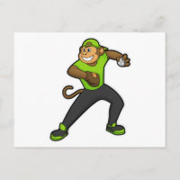 Mono en béisbol con bate de béisbol