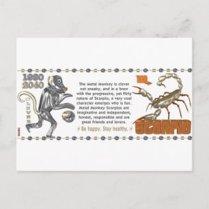 Postal Mono Metalizado de ValxArt Zodiac Scorpio 1980 192