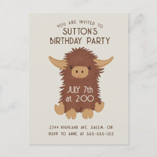 Postal Mono personalizado de las Highlands lindo y peludo