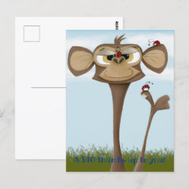 Postal Mono tonto y Ladybugs