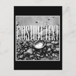 POSTAL MONOCHROME BEACH FOTO SHELL STONES ARENA PERSONALI