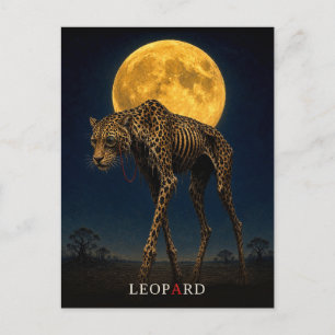 Postal Monóculo de leopardo gótico Surrealista