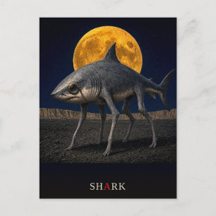 Postal Monóculo de tiburón gótico Surrealista