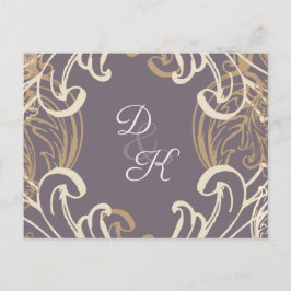 Postal Monogram Gold Purple Vintp Rsvp