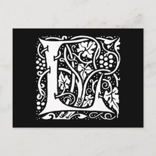Postal Monograma Antiguo L Art Nouveau