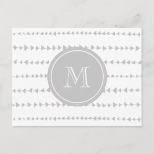 Postal Monograma azteca blanca gris