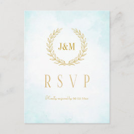 Postal Monograma Boda Turquesa Elección de Comida RSVP