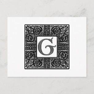 Postal Monograma Celta "G" plateado