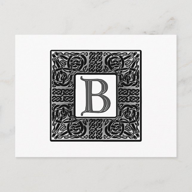 Postal Monograma Celta Plateado "B" (Anverso)