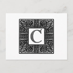 Postal Monograma Celta Plateado "C"