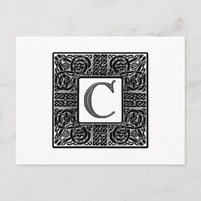 Postal Monograma Celta Plateado "C" (Anverso)