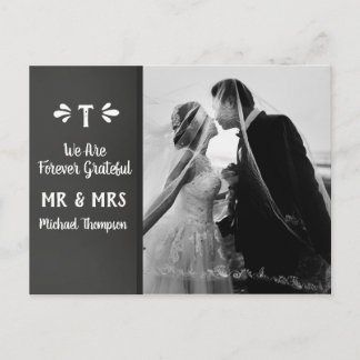 Postal Monograma de Chalkboard Gracias Boda