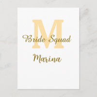 Monograma de equipo de novia regalo de boda simple