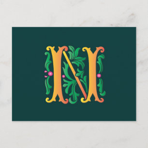 Postal Monograma de Fleur-de-lis N