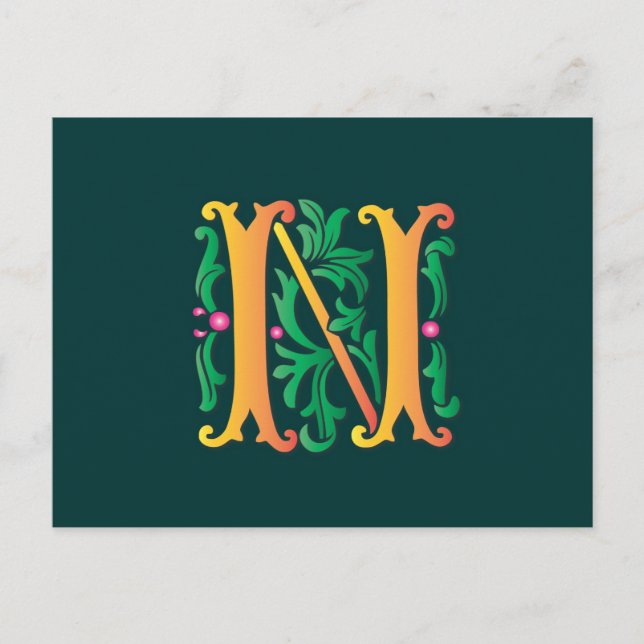 Postal Monograma de Fleur-de-lis N (Anverso)