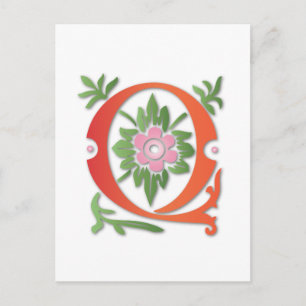 Postal Monograma de Fleur-de-lis Q