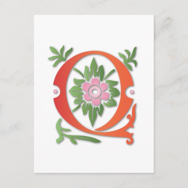 Postal Monograma de Fleur-de-lis Q (Anverso)