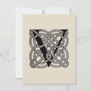 Postal Monograma de Knot celta vintage