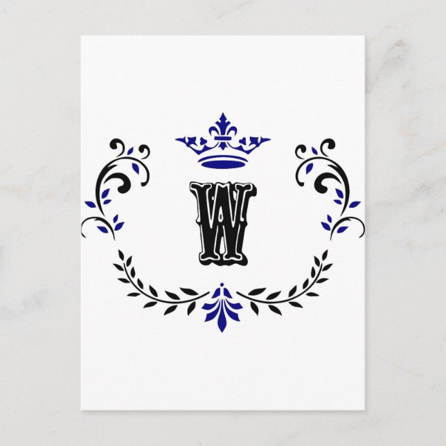 Postal Monograma de la corona "W" (Anverso)