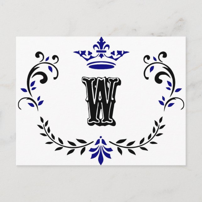 Postal Monograma de la corona "W" (Anverso)