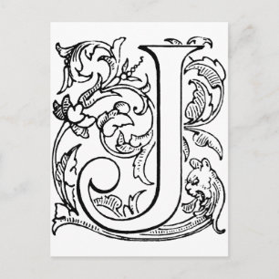 Postal Monograma de la letra J
