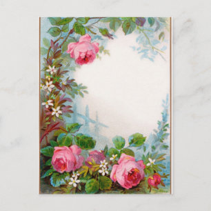 Postal MONOGRAMA DE rosas Y JASMINES